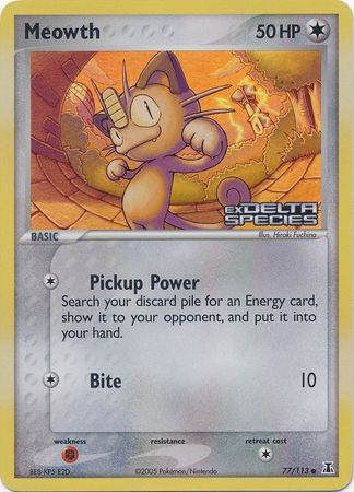 Meowth (77/113) (Stamped) [EX: Delta Species] | Eastridge Sports Cards & Games