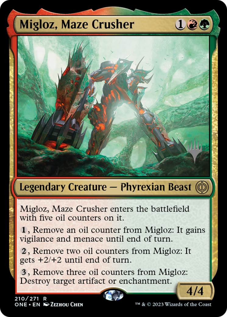 Migloz, Maze Crusher (Promo Pack) [Phyrexia: All Will Be One Promos] | Eastridge Sports Cards & Games