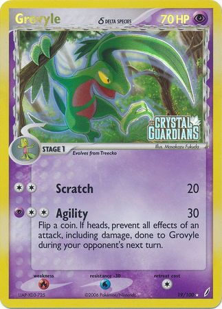 Grovyle (19/100) (Delta Species) (Stamped) [EX: Crystal Guardians] | Eastridge Sports Cards & Games