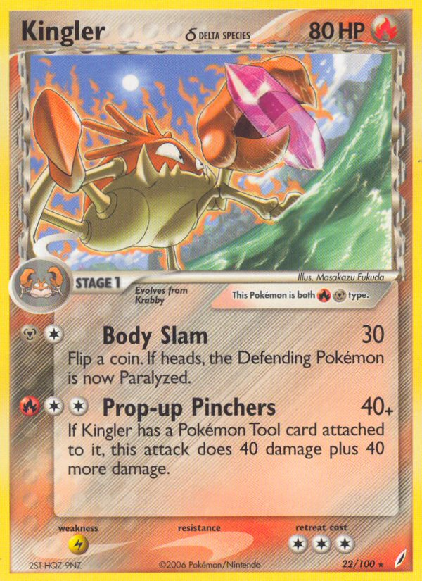 Kingler (22/100) (Delta Species) [EX: Crystal Guardians] | Eastridge Sports Cards & Games