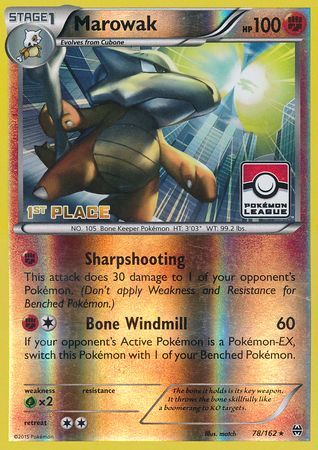 Marowak (78/162) (League Promo 1st Place) [XY: BREAKthrough] | Eastridge Sports Cards & Games