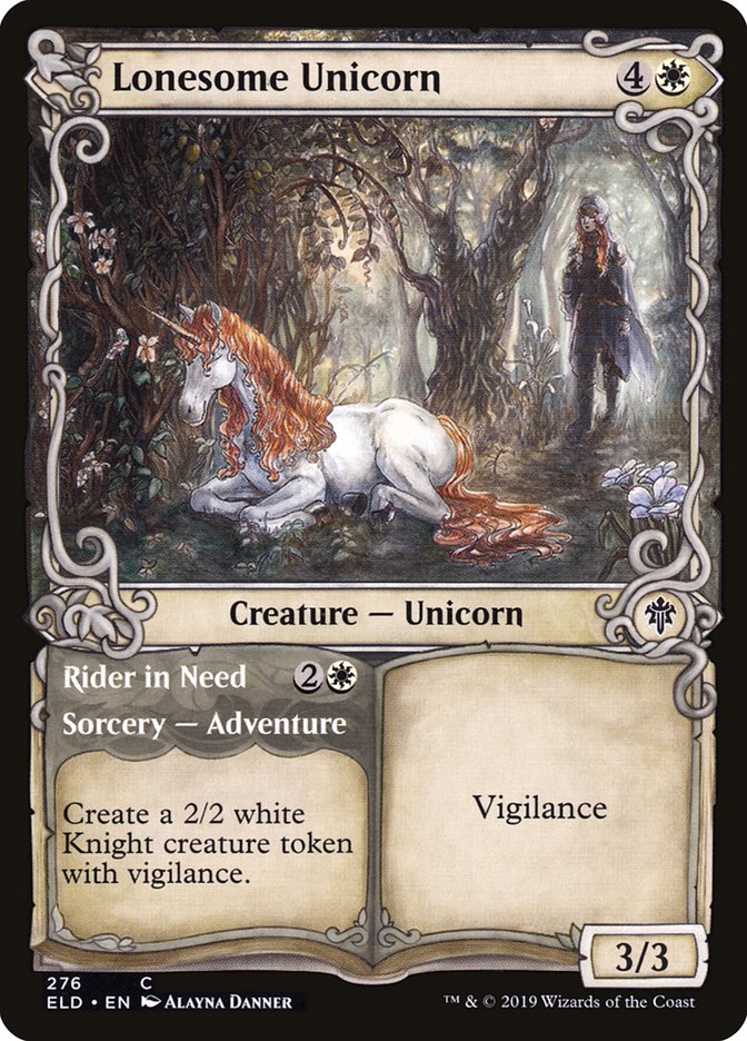 Lonesome Unicorn // Rider in Need (Showcase) [Throne of Eldraine] | Eastridge Sports Cards & Games