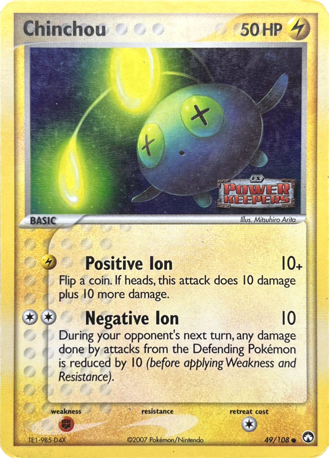 Chinchou (49/108) (Stamped) [EX: Power Keepers] | Eastridge Sports Cards & Games