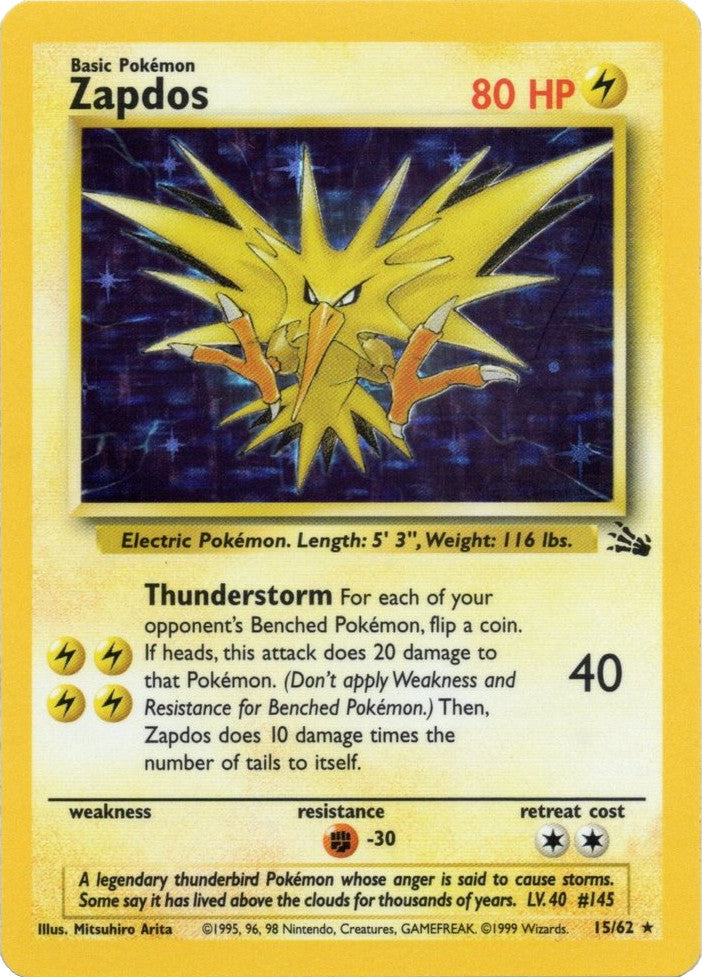 Zapdos (15/62) [Fossil Unlimited] | Eastridge Sports Cards & Games