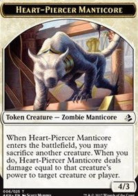 Heart-Piercer Manticore // Warrior Token [Amonkhet Tokens] | Eastridge Sports Cards & Games