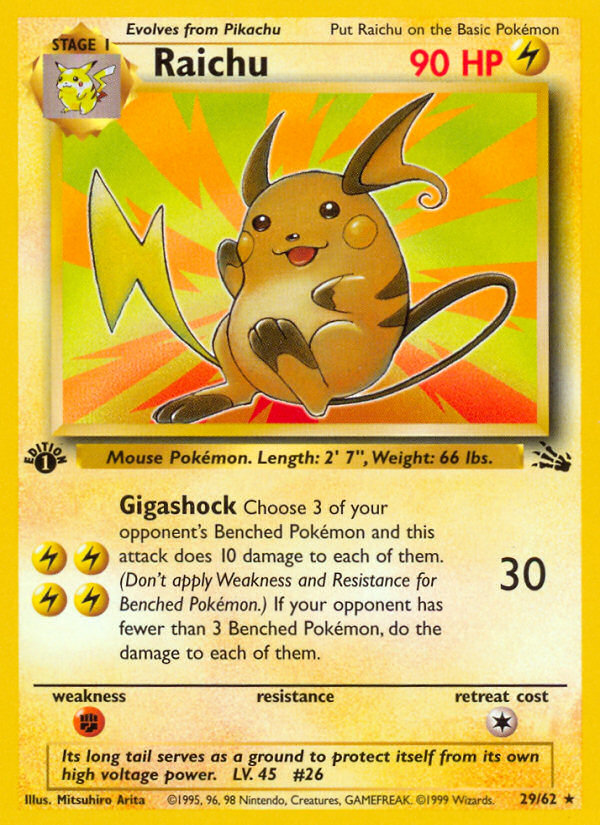 Raichu (29/62) [Fossil 1st Edition] | Eastridge Sports Cards & Games