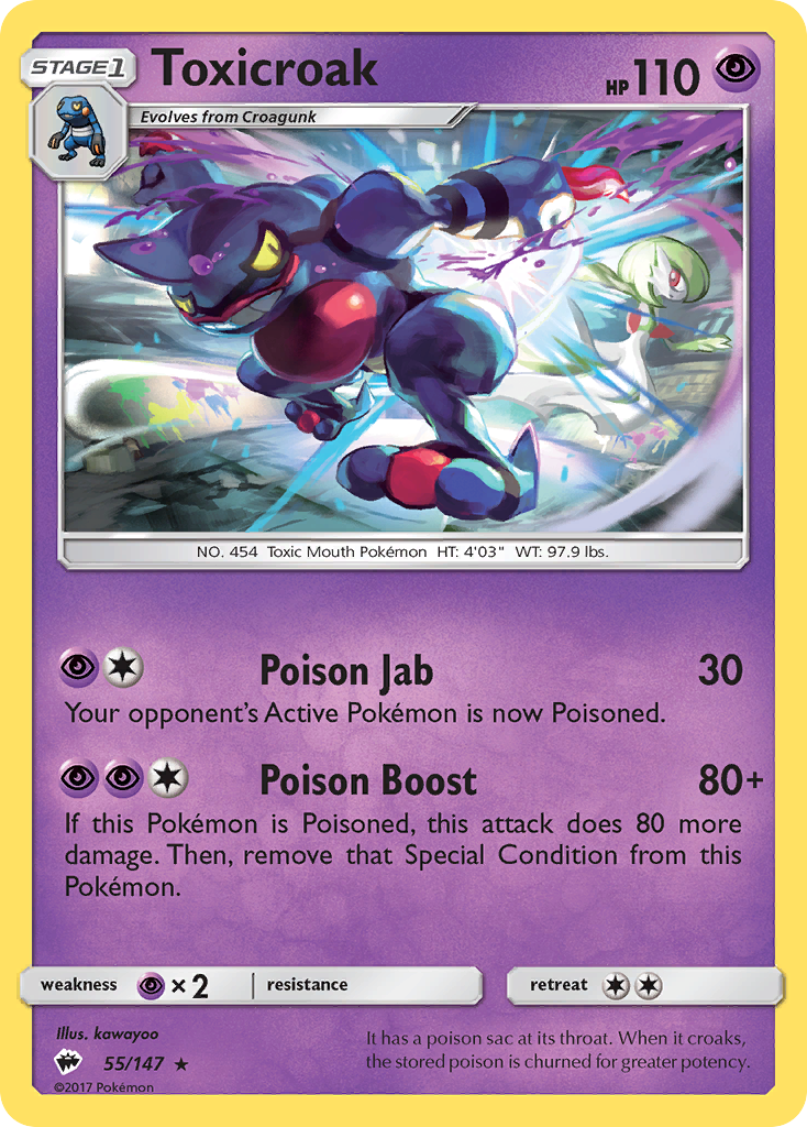 Toxicroak (55/147) [Sun & Moon: Burning Shadows] | Eastridge Sports Cards & Games