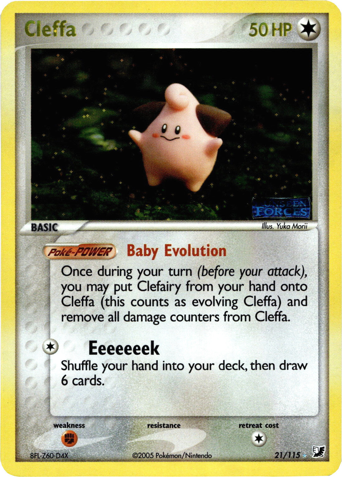 Cleffa (21/115) (Stamped) [EX: Unseen Forces] | Eastridge Sports Cards & Games