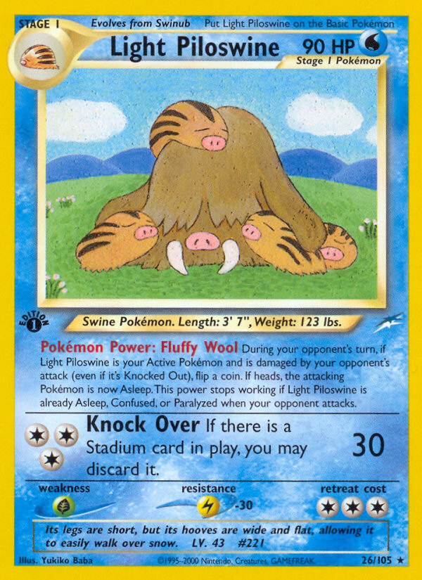 Light Piloswine (26/105) [Neo Destiny 1st Edition] | Eastridge Sports Cards & Games