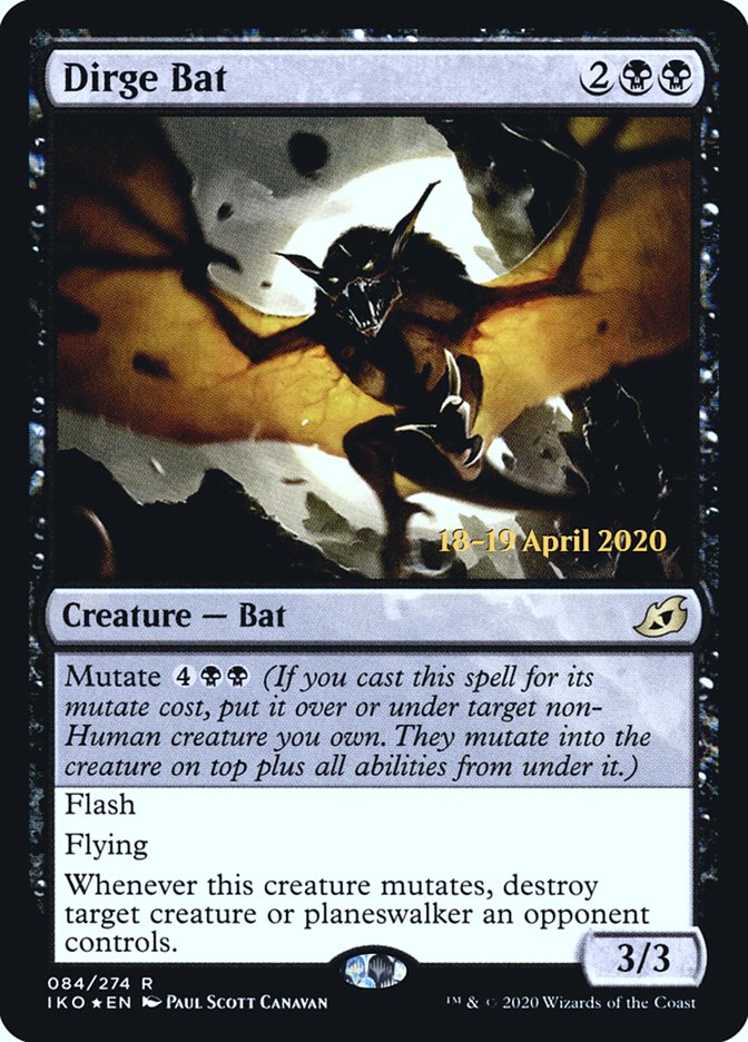 Dirge Bat  [Ikoria: Lair of Behemoths Prerelease Promos] | Eastridge Sports Cards & Games