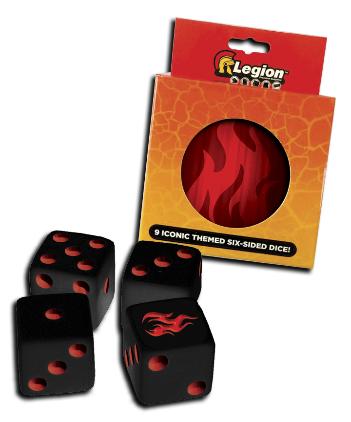 Legion - Iconic Dice D6 Tin: Fire (SET OF 9) | Eastridge Sports Cards & Games