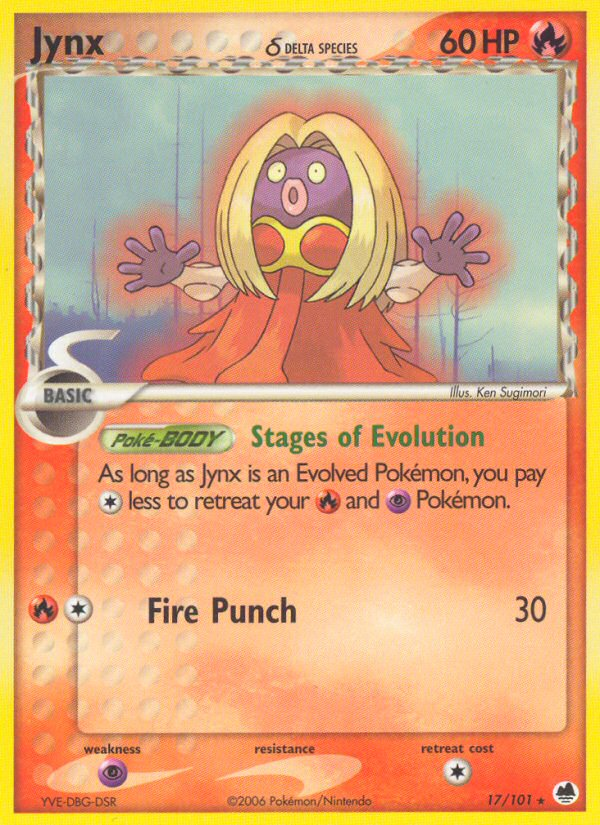 Jynx (17/101) (Delta Species) [EX: Dragon Frontiers] | Eastridge Sports Cards & Games