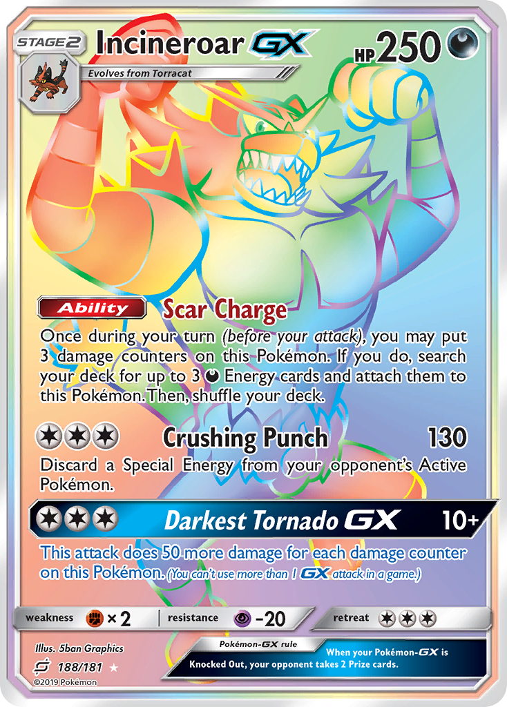 Incineroar GX (188/181) [Sun & Moon: Team Up] | Eastridge Sports Cards & Games