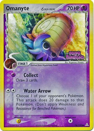 Omanyte (74/110) (Delta Species) (Stamped) [EX: Holon Phantoms] | Eastridge Sports Cards & Games