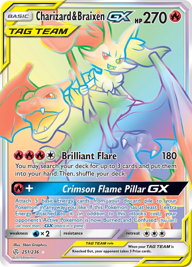 Charizard & Braixen GX (251/236) [Sun & Moon: Cosmic Eclipse] | Eastridge Sports Cards & Games