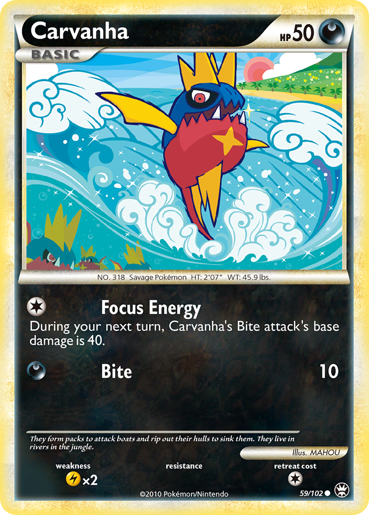 Carvanha (59/102) [HeartGold & SoulSilver: Triumphant] | Eastridge Sports Cards & Games