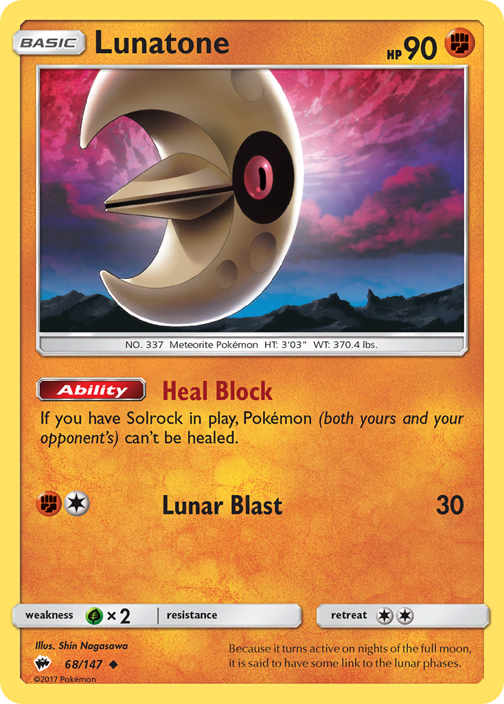 Lunatone (68/147) [Sun & Moon: Burning Shadows] | Eastridge Sports Cards & Games