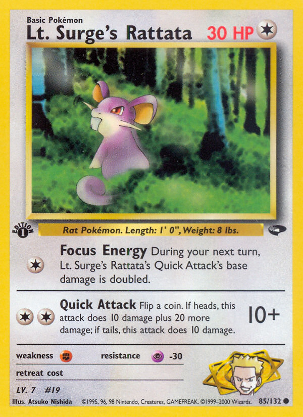 Lt. Surge's Rattata (85/132) [Gym Challenge 1st Edition] | Eastridge Sports Cards & Games