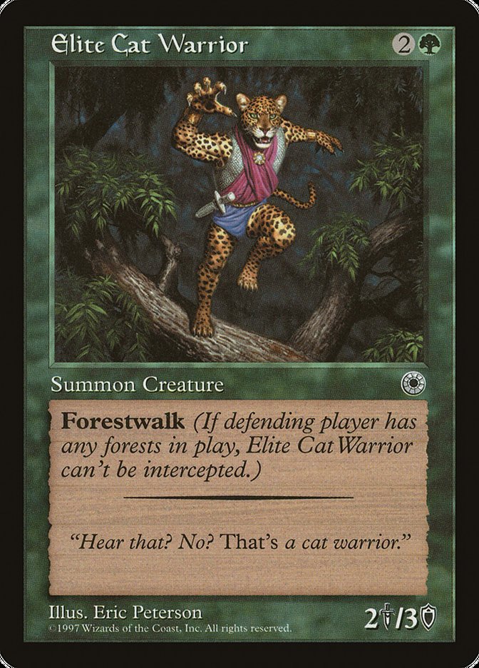 Elite Cat Warrior (With Flavor Text) [Portal] | Eastridge Sports Cards & Games