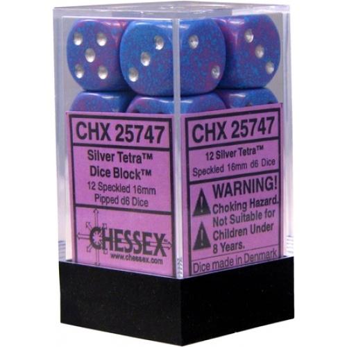 CHESSEX Speckled 12D6 Silver Tetra 16MM (CHX25747) | Eastridge Sports Cards & Games