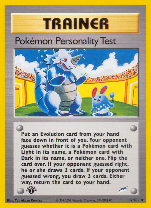 Pokemon Personality Test (102/105) [Neo Destiny 1st Edition] | Eastridge Sports Cards & Games