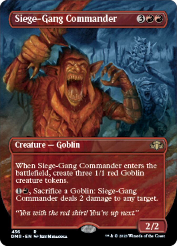 Siege-Gang Commander (Borderless Alternate Art) [Dominaria Remastered] | Eastridge Sports Cards & Games