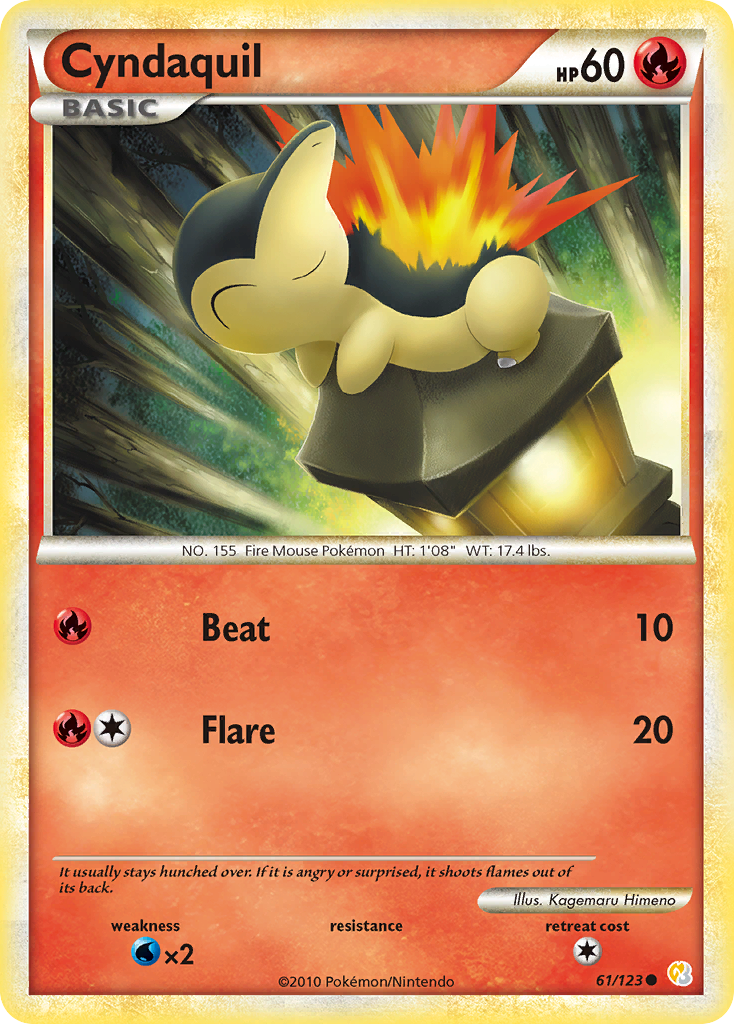 Cyndaquil (61/123) [HeartGold & SoulSilver: Base Set] | Eastridge Sports Cards & Games