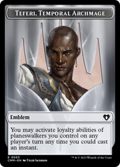 Clue // Emblem - Teferi, Temporal Archmage Double-Sided Token [Commander Masters Tokens] | Eastridge Sports Cards & Games