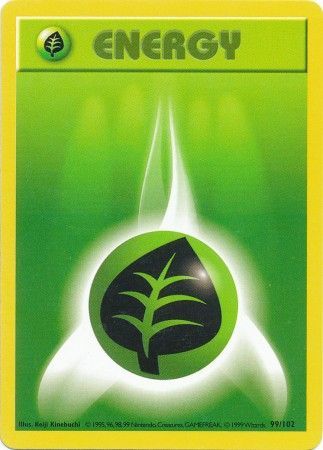 Grass Energy (99/102) [Base Set Shadowless Unlimited] | Eastridge Sports Cards & Games