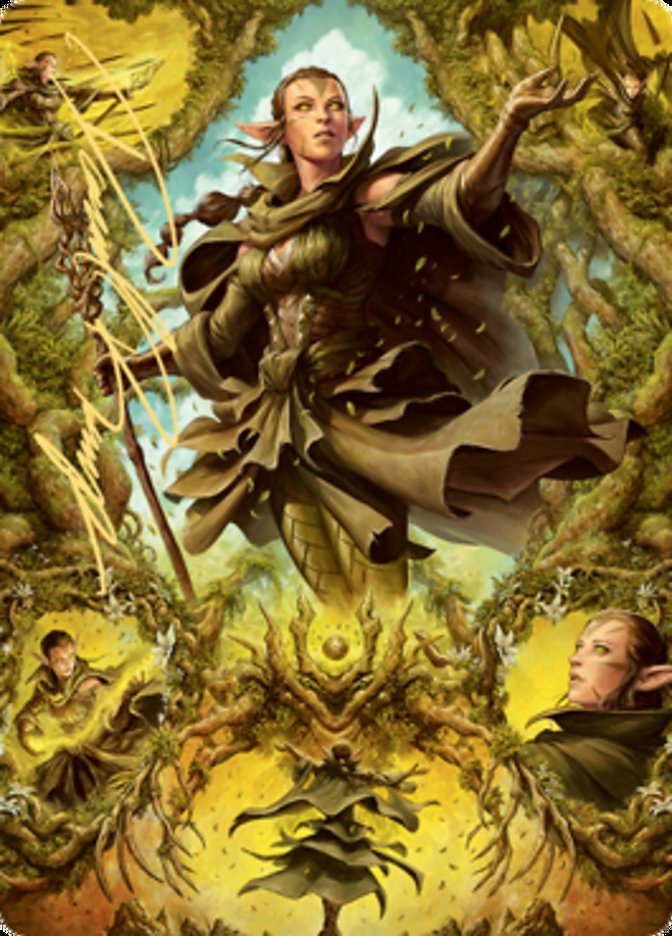 Nissa of Shadowed Boughs 2 Art Card (Gold-Stamped Signature) [Zendikar Rising Art Series] | Eastridge Sports Cards & Games