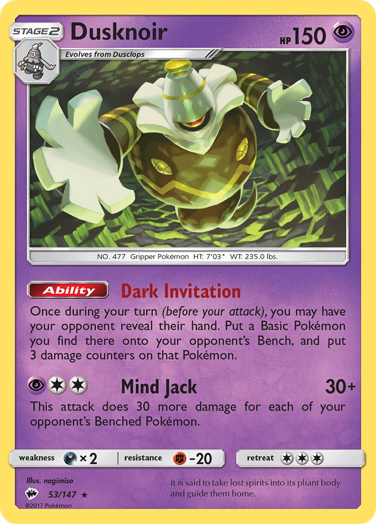 Dusknoir (53/147) (Theme Deck Exclusive) [Sun & Moon: Burning Shadows] | Eastridge Sports Cards & Games