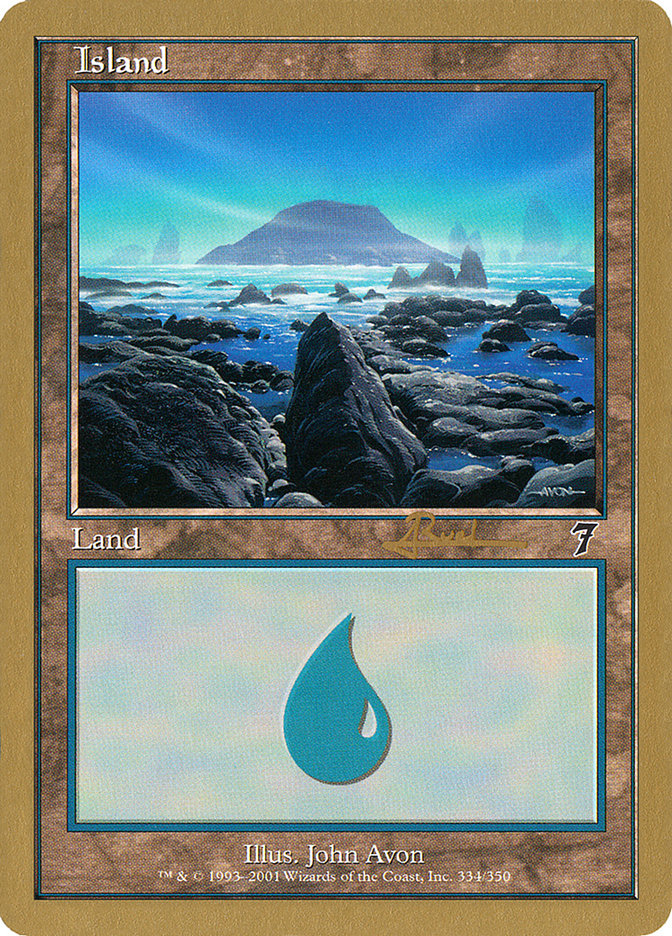 Island (ar334) (Antoine Ruel) [World Championship Decks 2001] | Eastridge Sports Cards & Games