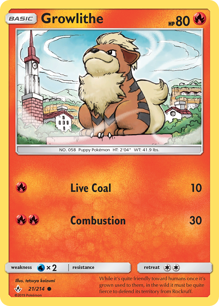 Growlithe (21/214) [Sun & Moon: Unbroken Bonds] | Eastridge Sports Cards & Games