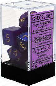 CHESSEX BOREALIS 7-DIE SET ROYAL PURPLE/GOLD (CHX27467) | Eastridge Sports Cards & Games