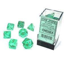 CHESSEX Borealis Light Green/Gold 7 Die Set (CHX27575) | Eastridge Sports Cards & Games