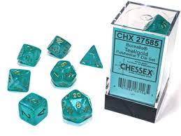 CHESSEX Borealis Teal/Gold 7 Die Set (CHX27585) | Eastridge Sports Cards & Games