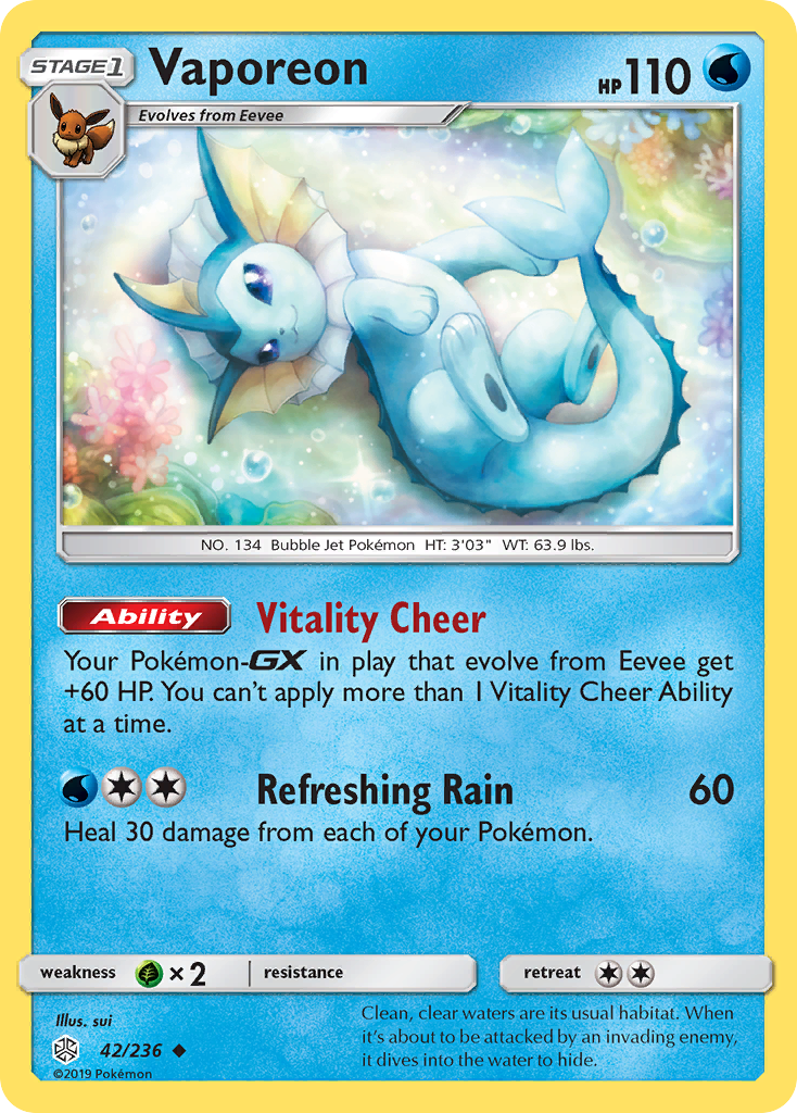 Vaporeon (42/236) [Sun & Moon: Cosmic Eclipse] | Eastridge Sports Cards & Games