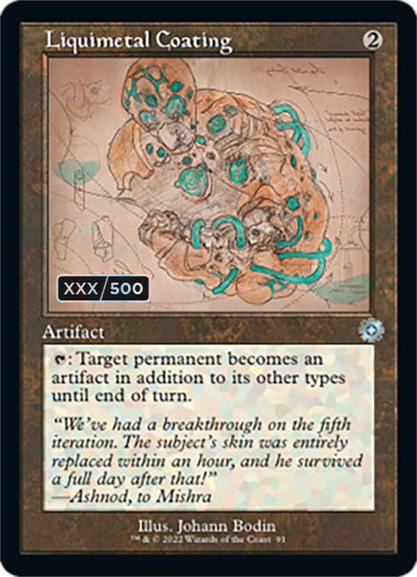 Liquimetal Coating (Retro Schematic) (Serial Numbered) [The Brothers' War Retro Artifacts] | Eastridge Sports Cards & Games