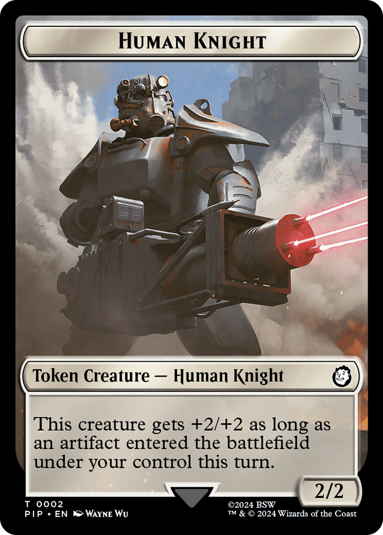 Junk // Human Knight Double-Sided Token [Fallout Tokens] | Eastridge Sports Cards & Games