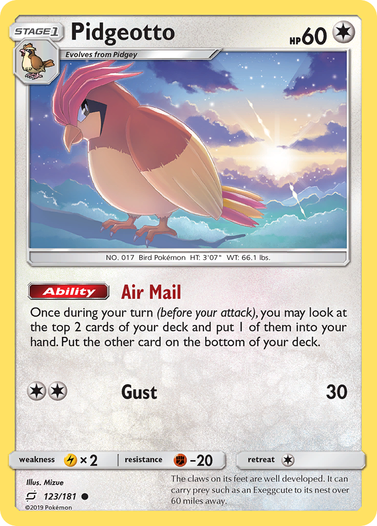 Pidgeotto (123/181) [Sun & Moon: Team Up] | Eastridge Sports Cards & Games