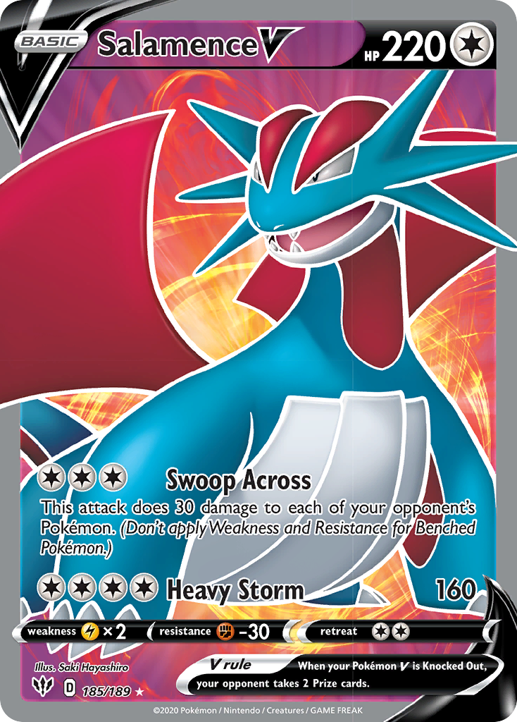 Salamence V (185/189) [Sword & Shield: Darkness Ablaze] | Eastridge Sports Cards & Games