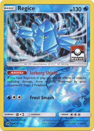 Regice (28/111) (League Promo) [Sun & Moon: Crimson Invasion] | Eastridge Sports Cards & Games