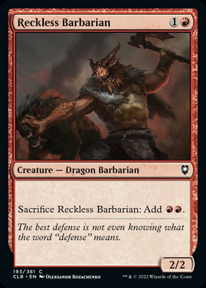 Reckless Barbarian [Commander Legends: Battle for Baldur's Gate] | Eastridge Sports Cards & Games