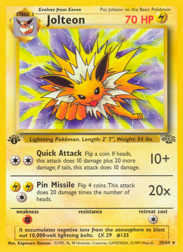 Jolteon (20/64) [Jungle 1st Edition] | Eastridge Sports Cards & Games