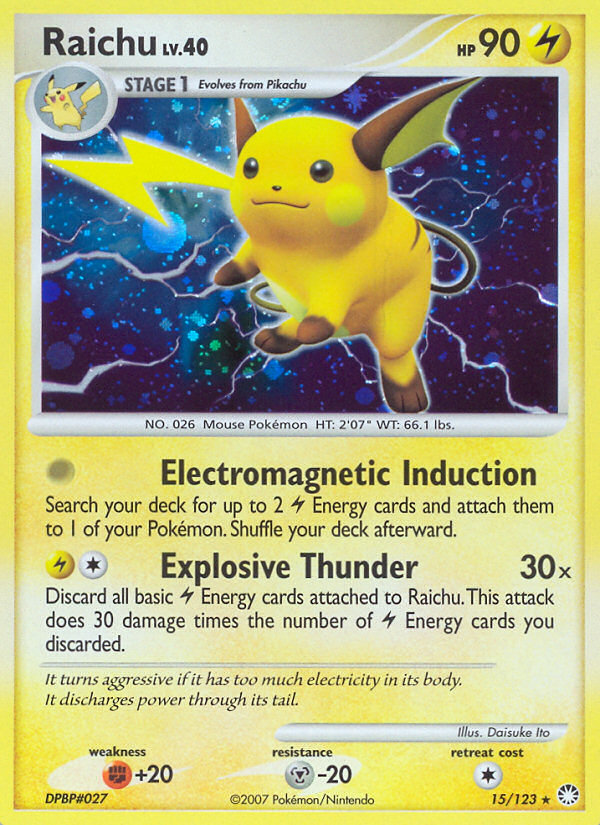 Raichu (15/123) [Diamond & Pearl: Mysterious Treasures] | Eastridge Sports Cards & Games