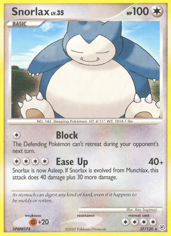 Snorlax (37/130) [Diamond & Pearl: Base Set] | Eastridge Sports Cards & Games