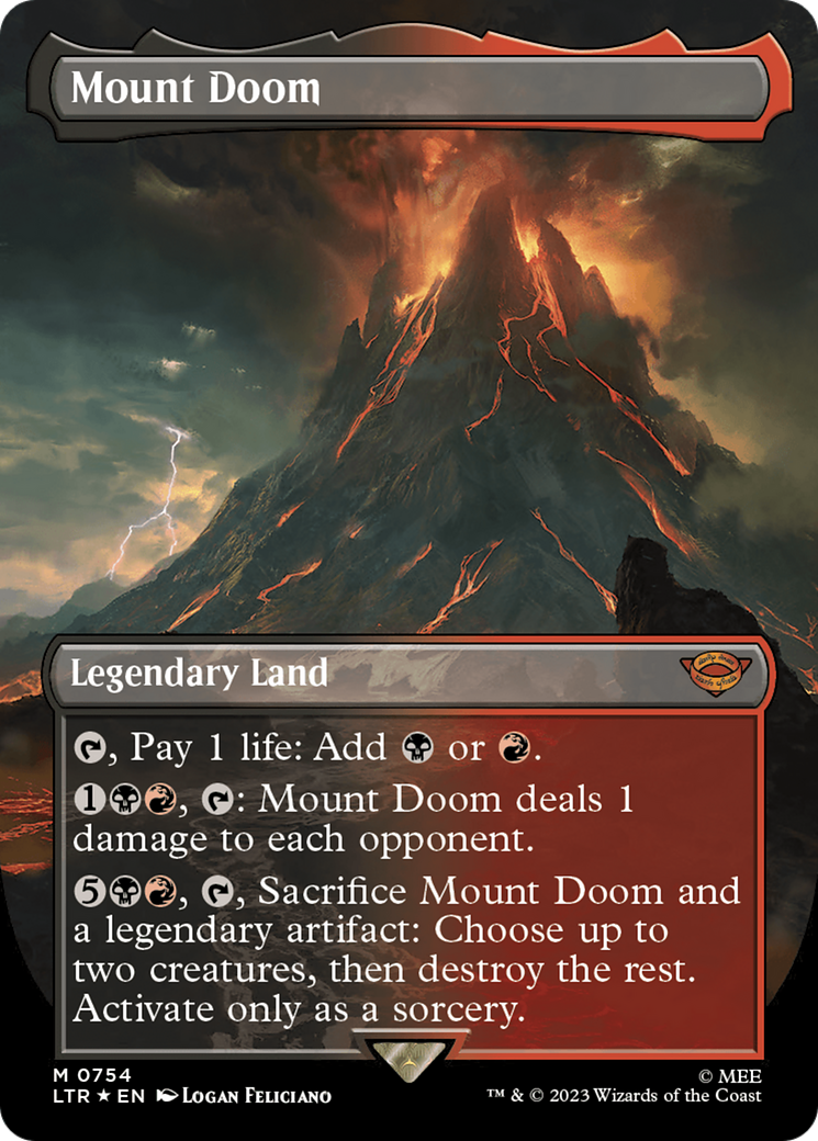 Mount Doom (Borderless) (Surge Foil) [The Lord of the Rings: Tales of Middle-Earth] | Eastridge Sports Cards & Games