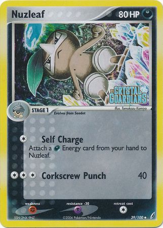 Nuzleaf (39/100) (Stamped) [EX: Crystal Guardians] | Eastridge Sports Cards & Games