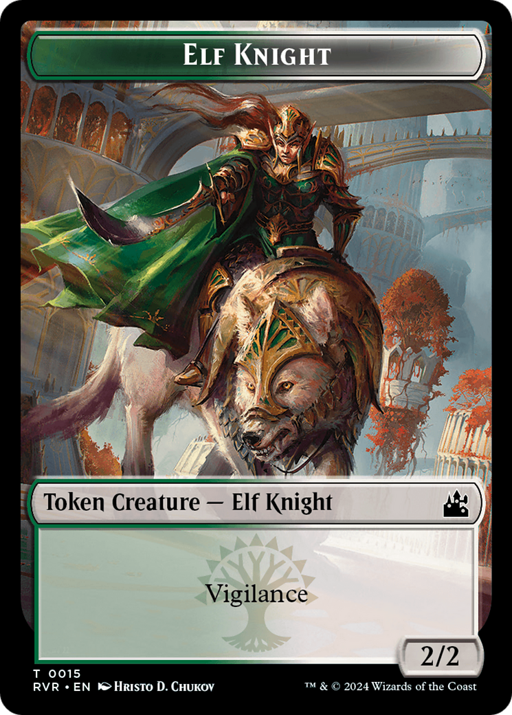 Elf Knight // Centaur Double-Sided Token [Ravnica Remastered Tokens] | Eastridge Sports Cards & Games