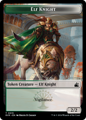 Elf Knight // Bird Illusion Double-Sided Token [Ravnica Remastered Tokens] | Eastridge Sports Cards & Games